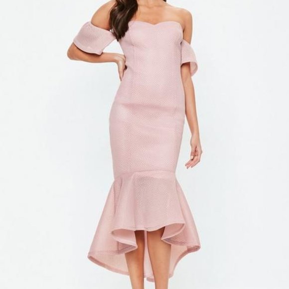 Bardot fishtail midi deals dress